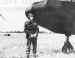 Staff-Sergeant Bill Higgs next to his Horsa glider, shortly before take-off on the 5th June 1944