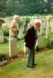 Bill McMahon and Jimmy Swanston inspecting graves at the Airborne Cemetery