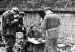 Polish paratroopers with a 1st Airborne Division man who crossed the Rhine