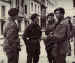 Lieutenant James Miller with officers of "C" Company in Athens, probably December 1944