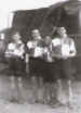 Dennis Chatham with members of a football team in Palestine