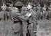 Private Albert Lewis receiving his Military Medal from Field Marshal Montgomery on the 1st September 1944