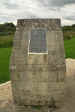 The monument marking the spot where the first glider landed at Pegasus Bridge