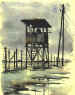 A painting of a watch tower by Dutch artist Wiem Van der Hoof